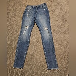 KanCan Ripped Skinny Jeans in Dark Blue